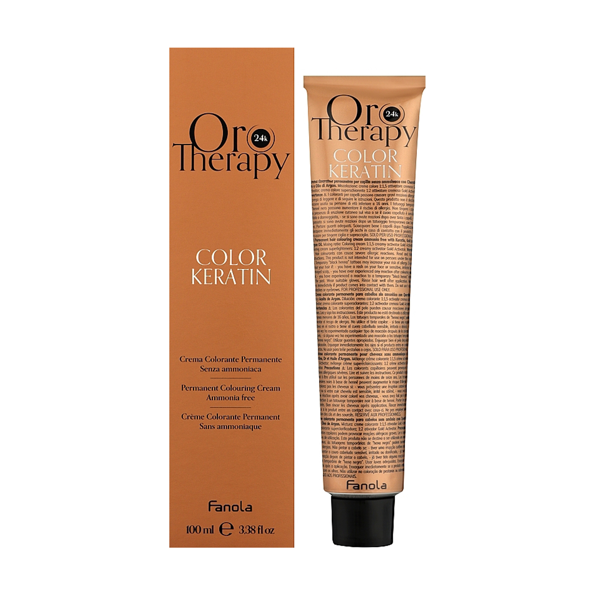 Уцінка! Безаміачна крем-фарба для волосся Fanola Oro Therapy Color Keratin Oro Puro 8.3 Light Blonde Golden, 100 мл